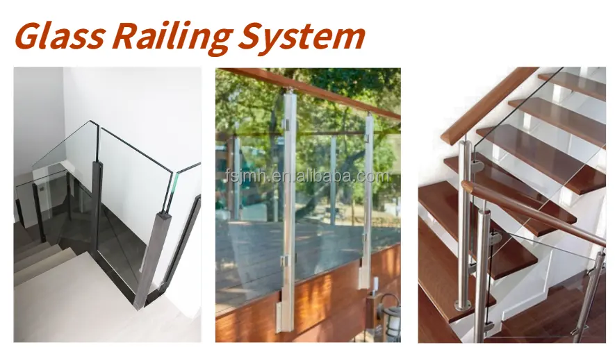 Ringhiera moderna in vetro per esterni balaustre per scale supporto per colonna ringhiera staffa corrimano ringhiera in vetro per balcone in acciaio inossidabile