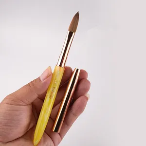 1Pc Yellow Kolinsky Nail Art <b>Brush</b> Acrylic UV Gel Extension Pen Nail Polish Painting Drawing <b>Brush</b> Nail Art <b>Brush</b> - Product Image 1