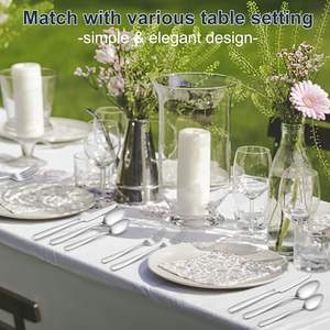 Ensemble de couverts de mariage de haute qualité en acier inoxydable 430, fourchettes, couteaux, cuillères, ensembles de couverts modernes en gros avec finition polie miroir - Product Image 5