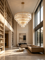 Lustre en cristal sur mesure, grand lustre moderne en verre de Murano, luxe, LED, pour salon, plafonds hauts, lustres d'hôtel
