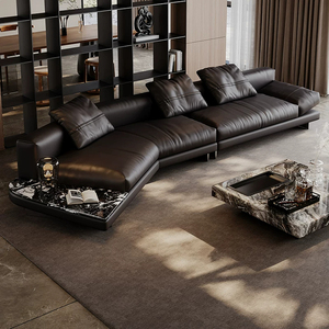 <span class=keywords><strong>Canapé</strong></span> <span class=keywords><strong>3</strong></span> <span class=keywords><strong>places</strong></span> Yifan italien de style Bauhaus moderne Chesterfield réglable en cuir véritable noir de luxe pour salon et bureau - Product Image 1
