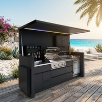 Cuisine extérieure modulable Space Capsule, poste de travail BBQ extérieur en acier inoxydable, armoire extérieure tout-en-un pour sites panoramiques