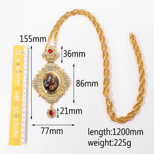 Colgante de la Virgen María, Icono Ortodoxo, Cadena de 120 cm, Utensilios de Iglesia, Decoración Católica de Cristo - Product Image 5