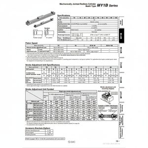 SMC Pneumatics-Cilindro sin vástago, articulado mecánicamente, categoría de producto, sin vástago, de 2017 - Product Image 1