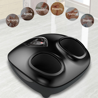 Masseur de pieds Shiatsu avec chaleur infrarouge, vibrations, compression d'air, rouleaux chauffants électriques pour les jambes et les mollets