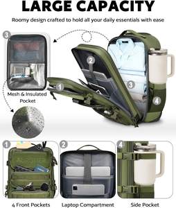 Mochila Vintage Personalizada con Cierre Enrollable, Gran Capacidad, Antirrobo, Deportiva, para Senderismo, para <span class=keywords><strong>Hombre</strong></span> y Mujer, Moderna - Product Image 2