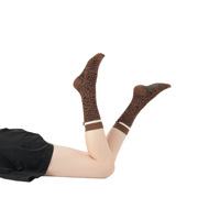 Chaussettes de yoga à imprimé léopard respirantes avec nœud antidérapant pour femmes, idéales pour le Pilates – Offre spéciale