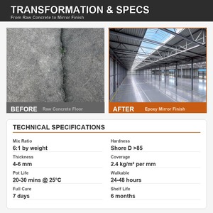 Mortier de nivellement en polyuréthane PU à faible teneur en COV, haute résistance aux charges et aux chocs, pour carrelage, usine, entrepôt, béton - Product Image 4