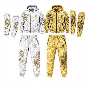 Chándal con Capucha para Hombre, Manga Larga, 100% Algodón, Cierre con Cordón, Bolsillos Laterales, Transpirable, Ropa Casual de Invierno - Product Image 1