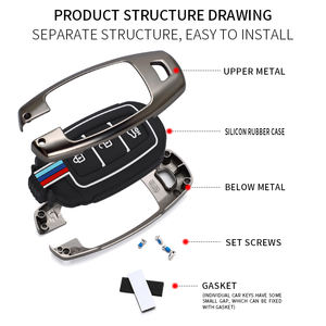 Funda de Silicona y Aleación de Zinc para Llaves de Coche <span class=keywords><strong>Hyundai</strong></span> IX25 IX35 MISTRA Elantra <span class=keywords><strong>Tucson</strong></span> Sonata VERNA LAFESTA con Anillo Llavero - Product Image 5