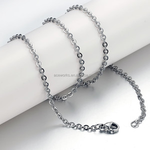 En stock, collier en chaîne de câble en acier inoxydable de 18 pouces pour la fabrication de bijoux - Product Image 1