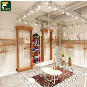 ชั้นวางโชว์เสื้อผ้าบูติกสุดหรู ฐานหินอ่อน ตู้แขวนเสื้อผ้า ชุดจัดแสดงกลางห้อง - Product Image 2