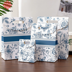 Sac d'emballage en papier portable haut de gamme Baoren pour petites entreprises, motif floral, style chinois, sac cadeau pour les fêtes - Product Image 4