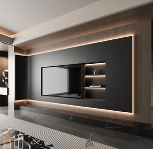 <span class=keywords><strong>Meuble</strong></span> <span class=keywords><strong>TV</strong></span> <span class=keywords><strong>suspendu</strong></span> avec <span class=keywords><strong>cheminée</strong></span> pour salon, nouveau style, salon, fond de mur intégré, <span class=keywords><strong>meuble</strong></span> de sol - Product Image 2