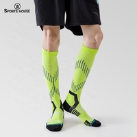 Chaussettes de compression pour le football et le soccer pour hommes, antidérapantes, longues, au-dessus du genou, technique sans couture pour les sports de plein air et la salle de sport