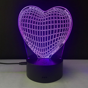 Lampe led 3d en forme de cœur, commande tactile, message I love you, luminaire décoratif d'intérieur, idéal pour une <span class=keywords><strong>chambre</strong></span> - Product Image 2