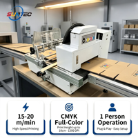 Impresora de Embalaje de una Sola Pasada a Todo Color STC-400A, Equipo de Inyección de Tinta de Escritorio para Cartón Corrugado, Cartulina Blanca, Kraft, Logotipo Personalizado