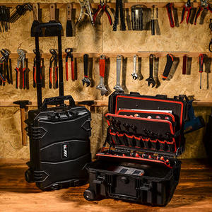 Caja de herramientas protectora para carro GLARY con ruedas, caja de almacenamiento de herramientas de plástico duro impermeable, caja de herramientas eléctricas de viaje rodante - Product Image 6