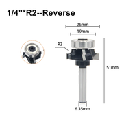 Fraise à chanfreiner en carbure à quatre dents, queue ronde de 1/4 po, pour bordure de panneau, R1 R1.5 R2 R3, avec roulement de guidage
