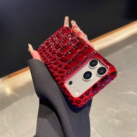 Étui de téléphone personnalisé élégant en cuir à motif crocodile, semi-protecteur, pour iPhone 17 16 15 Pro Max, accessoire de téléphone pour femme