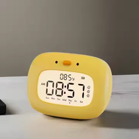 Diskon besar desain bebek lucu jam Alarm Digital LED pewaktu kuarsa Modern untuk dekorasi kamar anak-anak untuk penggunaan Desktop