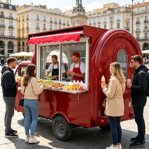 Moto Food Truck, Camion de café, Café mobile, Chariot de hot-dogs, Remorque alimentaire entièrement équipée - Product Image 1
