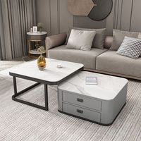 Table basse moderne française, salon, combinaison de meuble TV en plaque de roche, simple, petite taille, meuble TV carré pour la maison