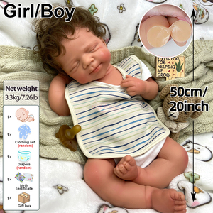 18.5英寸逼真的闭眼重生娃娃手根微型奶嘴兼容逼真的婴儿礼物 - Product Image 4