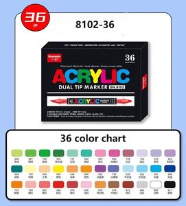 Juego de 36 Marcadores Acrílicos de Punta Redonda Suave, de Doble Cara, Borrables, de Secado Rápido, Tinta Permanente Impermeable para Pintar en Madera - Product Image 1