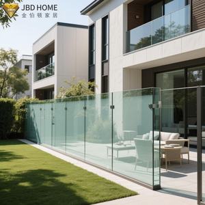 <span class=keywords><strong>Balustrade</strong></span> contemporaine en alliage d'aluminium et verre pour escalier, terrasse et balcon, avec un design élégant et conforme aux normes <span class=keywords><strong>de</strong></span> sécurité - Product Image 1