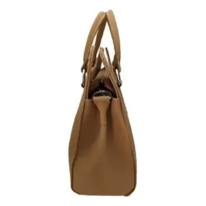 Sac fourre-tout décontracté Fana Thaliss grande capacité en cuir de vachette camel avec chaîne diamantée et rayures, sac à main pour femme usage quotidien - Product Image 4