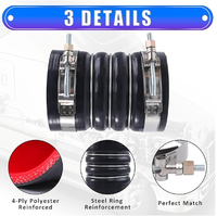 Kit de tuyaux en silicone Turbo Inter cooler CAC compatible avec Ford 6.0L Powerstroke Diesel 2003-2007 (noir)