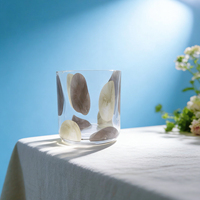 Support de bougie chauffe-plat en verre soufflé artisanal traditionnel, pot vide pour bougie parfumée, décoration maison Saint-Valentin Pâques