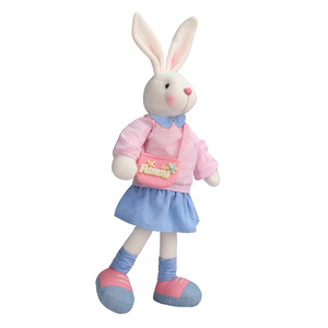 Zaves 42cm divertido conejito de Pascua Rosa juguete de peluche bolso de hombro inclinado diseño PP relleno de algodón para la decoración del Festival de Primavera - Product Image 2