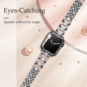 <span class=keywords><strong>Bracelet</strong></span> de montre en diamant de luxe pour femmes, chaîne, <span class=keywords><strong>bracelet</strong></span> en acier en forme de <span class=keywords><strong>D</strong></span> pour <span class=keywords><strong>Apple</strong></span> <span class=keywords><strong>Watch</strong></span> Series 6 7 8 - Product Image 4