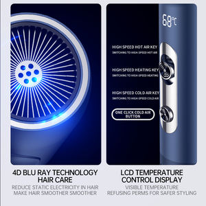 Professionnel grande puissance 2200W sèche-cheveux diffuseur Hd08 Bldc sans feuilles haute vitesse négatif ionique sèche-cheveux brosse - Product Image 3