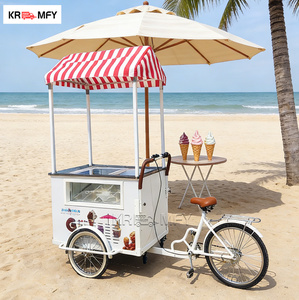 Chariot de vente ambulante de nourriture électrique en acier inoxydable et fibre de verre, chariot de vente de glaces, chariot de vente de sucettes glacées, chariot de vente de gelato commercial à vendre - Product Image 2