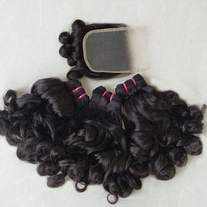 Spedizione gratuita all'ingrosso ricciolo naturale Fumi ricciolo Remy fasci di capelli umani 100% extension di capelli umani allineate con cuticole - Product Image 6