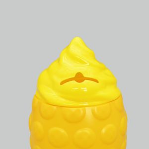Pineapple Shape Plastic Storage <b>Bin</b> For Kids Bedroom Organizing Toy Container Yellow Round Design - Product Image 2