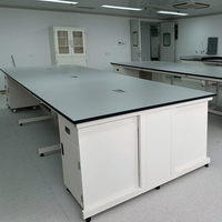 Muebles de Laboratorio para Escuelas de Medicina, Banco de Trabajo de Resina Fenólica y Acero, Mesa de Laboratorio para Investigación y Estudios Científicos