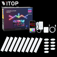 Bande lumineuse LED intelligente avec musique et synchronisation TV Kit d'éclairage d'ambiance rotatif à 360 °-Effets de constellation de bricolage et ambiance immersive