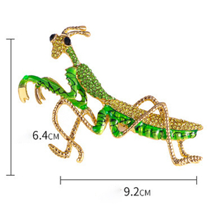 Nuevo broche <span class=keywords><strong>Mantis</strong></span> con incrustaciones de diamantes, accesorio personalizado europeo y americano, <span class=keywords><strong>flor</strong></span> para el pecho, broche de aleación de alta gama - Product Image 6