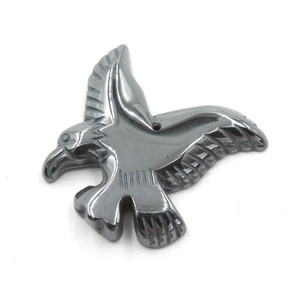 Naturstein Kristall Jade Quarz geschnitzt ausgebreitet Flügel Adler Vogel Tier Anhänger Charms Handwerk Ornamente für DIY Halskette Schmuck - Product Image 3