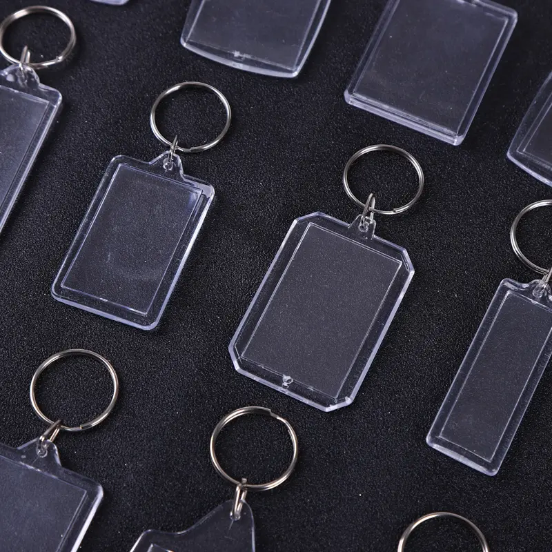 Hot Sale Customized Product Plastic Acrylic Blank Keychain Wholesale Transparent Acrylic Photo custom Keychains