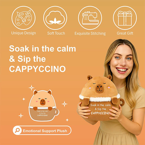 Cuscino Peluche Capibara Ultra Morbido di Alta Qualità, Giocattolo Creativo a Forma di Tazza di Caffè da 10 Pollici, Regalo Divertente per Bambini e Amici - Product Image 4