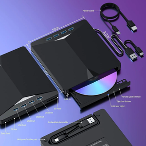 Unidad de CD/DVD Externa 7 en 1 USB 3.0 Tipo C Reproductor y Grabador Portátil <span class=keywords><strong>para</strong></span> Computadoras Portátiles/PCs Windows/Linux/Mac OS - Product Image 6