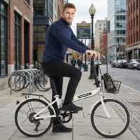 Nouveau design, vélo pliant portable pas cher pour adultes, 20 pouces, 7 vitesses, frein V, panier, léger