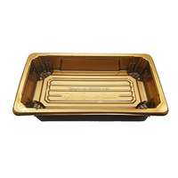 JY-1100 Kunststoff PS Einweg Gold Sushi Tablett Lebensmittel verpackung Box Mit transparentem Deckel Sushi Box