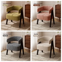 Fauteuil de loisirs en tissu chenille de style vintage moderne, structure en bois massif, fauteuil de luxe pour appartement, salon