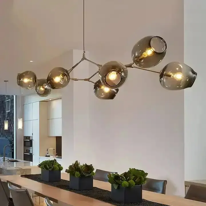 Nordic Modern Luxury Crystal Hanging Lamp E27 E26 Glass Ball LED Chandeliers Pendant Lights